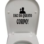 Adesivo divertente per copriwater frase Esorcista