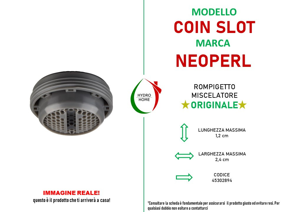 Rompigetto a scomparsa per rubinetto Neoperl Coin Slot M24x1