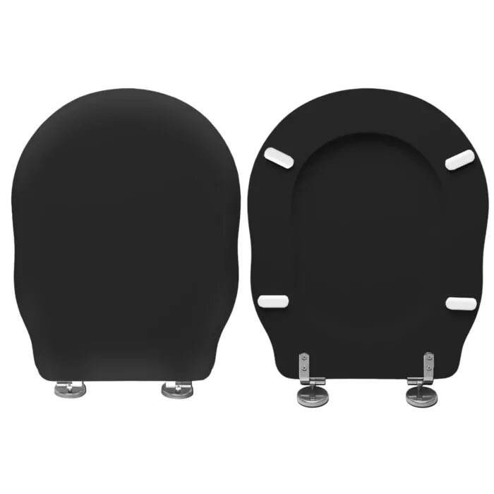 Copriwater Ellade Hidra legno rivestito in resina poliestere Nero