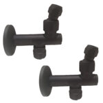 Coppia Rubinetti sottolavabo Nero Opaco con filtro e snodo