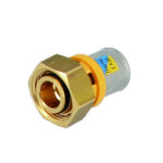 Raccordo dritto per Multistrato a pressare Gas sede conica O-Ring con girello 3/4 x 16