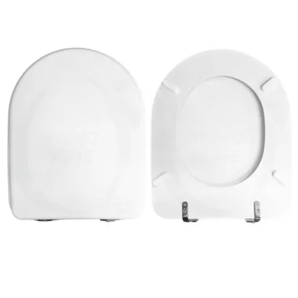 Copriwater Diana Azzurra legno rivestito in resina poliestere bianco