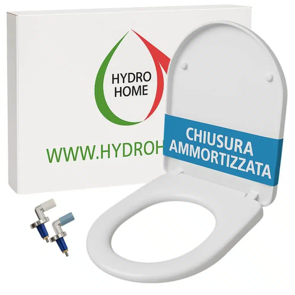 Copriwater FALERII FISH AVVOLGENTE: Sedile WC Termoindurente Bianco Con Cerniera Inox (soft Close O Normale)