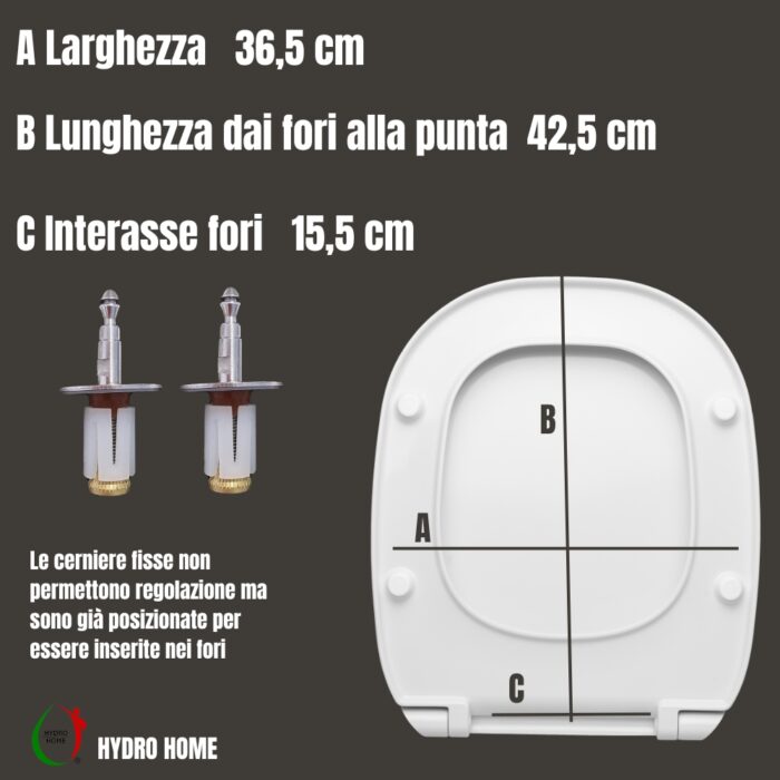 Copriwater 500 Pozzi Ginori Soft Close e Sgancio Rapido termoindurente bianco come originale - immagine 2