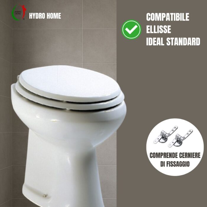 Copriwater Ellisse Ideal Standard legno verniciato Bianco EUR economico - immagine 3