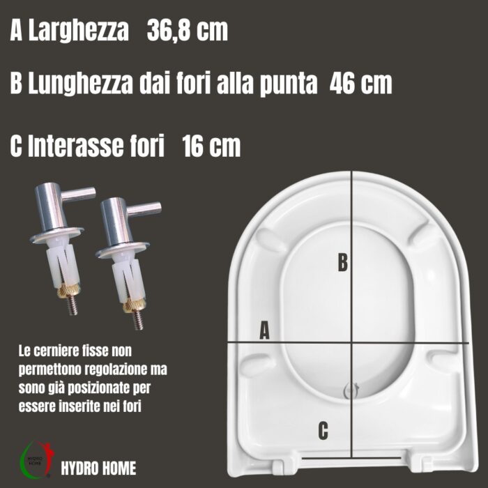 Copriwater Ydra Pozzi Ginori termoindurente bianco come originale - immagine 2