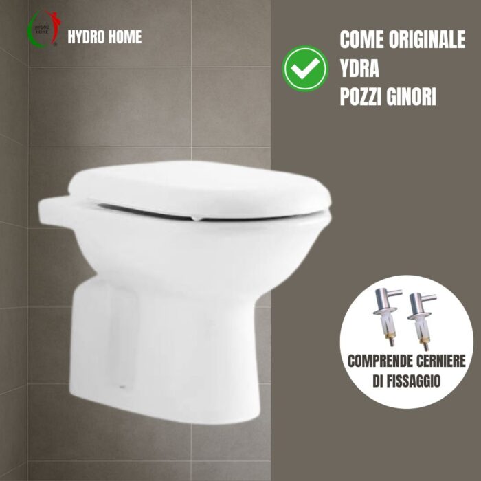 Copriwater Ydra Pozzi Ginori termoindurente bianco come originale - immagine 4