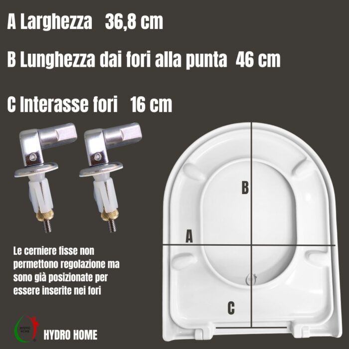 Copriwater Marylin Hatria Soft Close termoindurente bianco come originale - immagine 2