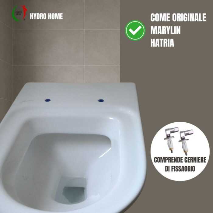Copriwater Marylin Hatria Soft Close termoindurente bianco come originale - immagine 5