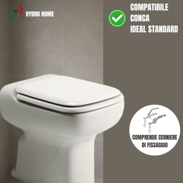 Copriwater Conca Ideal Standard legno verniciato Bianco I.S. economico - immagine 4