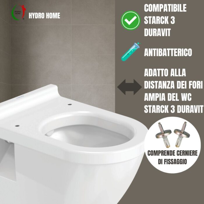 Copriwater Starck 3 Duravit termoindurente avvolgente bianco - immagine 3