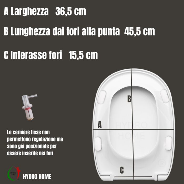 Copriwater Quinta Pozzi Ginori termoindurente bianco come originale - immagine 2