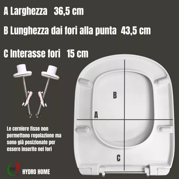 Copriwater Gemma 2 Dolomite termoindurente bianco Sgancio Rapido - immagine 3