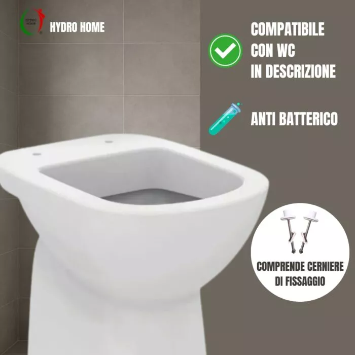 Copriwater Gemma 2 Dolomite termoindurente bianco Sgancio Rapido - immagine 5