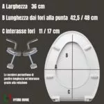 Copriwater a Punta HH034 fissaggio dal basso compatibile con vari modelli termoindurente bianco - immagine 2