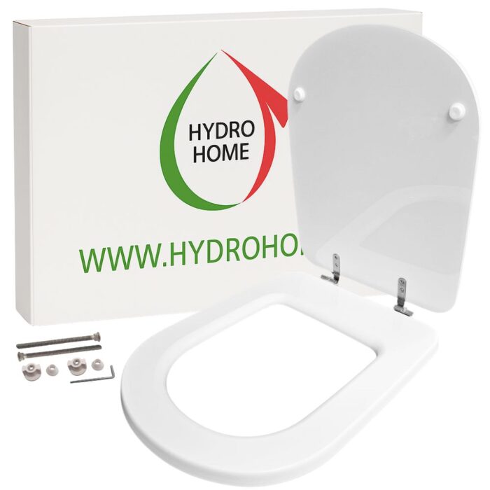 Copriwater Gemma 2 Dolomite legno rivestito in resina poliestere bianco - immagine 1
