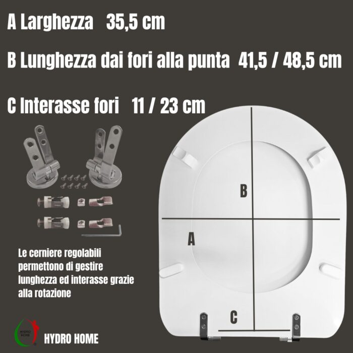 Copriwater compatibile Clodia Dolomite legno rivestito resina poliestere bianco - immagine 2