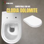 Copriwater compatibile Clodia Dolomite legno rivestito resina poliestere bianco - immagine 4