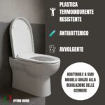 Kit Copriwater HH375 fissaggio dall'alto compatibile con vari modelli termoindurente bianco + Cestino Portaoggetti Bianco - immagine 4