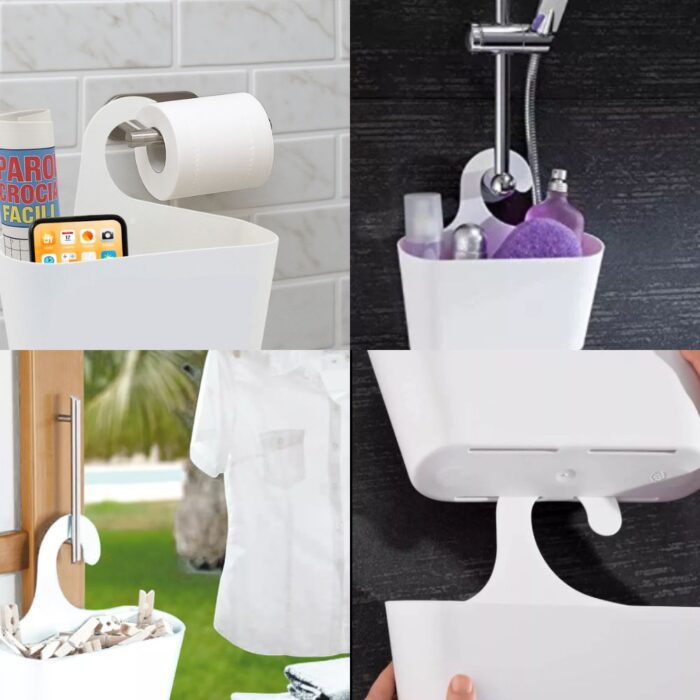 Kit Copriwater HH375 fissaggio dall'alto compatibile con vari modelli termoindurente bianco + Cestino Portaoggetti Bianco - immagine 8