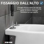 Kit Copriwater Forma a D Slim Soft Close e Sgancio Rapido termoindurente bianco + Cestino Portaoggetti Bianco - immagine 6