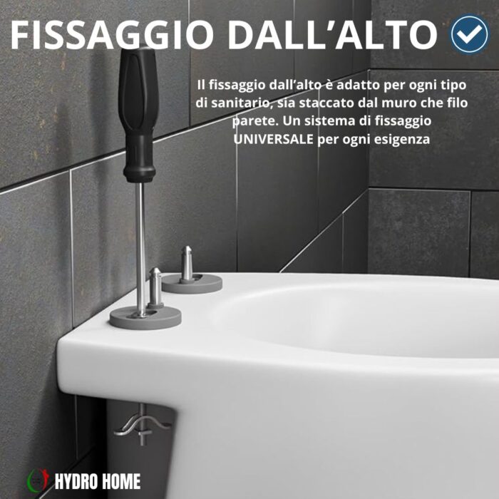 Kit Copriwater Forma a D Slim Soft Close e Sgancio Rapido termoindurente bianco + Cestino Portaoggetti Bianco - immagine 6