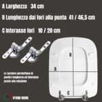 Copriwater rettangolare Conca con cerniere universali dritte legno verniciato Bianco economico - immagine 2