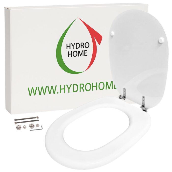 Copriwater Linda Ideal Standard legno rivestito in resina poliestere bianco - immagine 1
