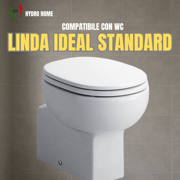 Copriwater Linda Ideal Standard legno rivestito in resina poliestere bianco - immagine 4