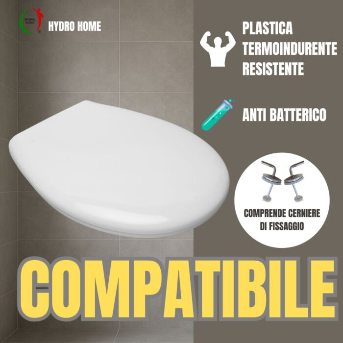 Copriwater Karla Rak Ceramics termoindurente bianco - immagine 4