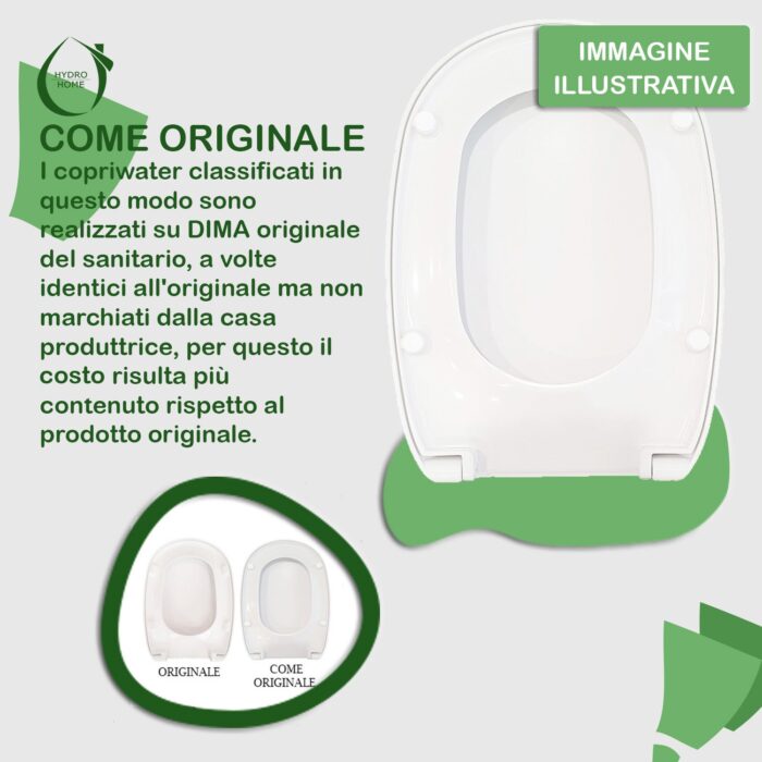 Copriwater Smile Cielo termoindurente bianco Soft Close come originale - immagine 6