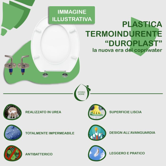 Copriwater Smile Cielo termoindurente bianco Soft Close come originale - immagine 7