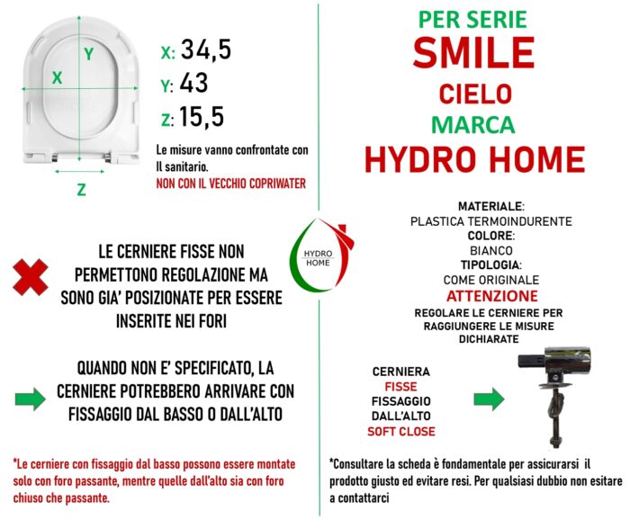 Copriwater Smile Cielo termoindurente bianco Soft Close come originale - immagine 2