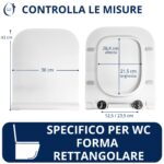 Copriwater Rettangolare SLIM Soft Close e Sgancio Rapido fissaggio dall'alto compatibile con vari modelli termoindurente bianco - immagine 2