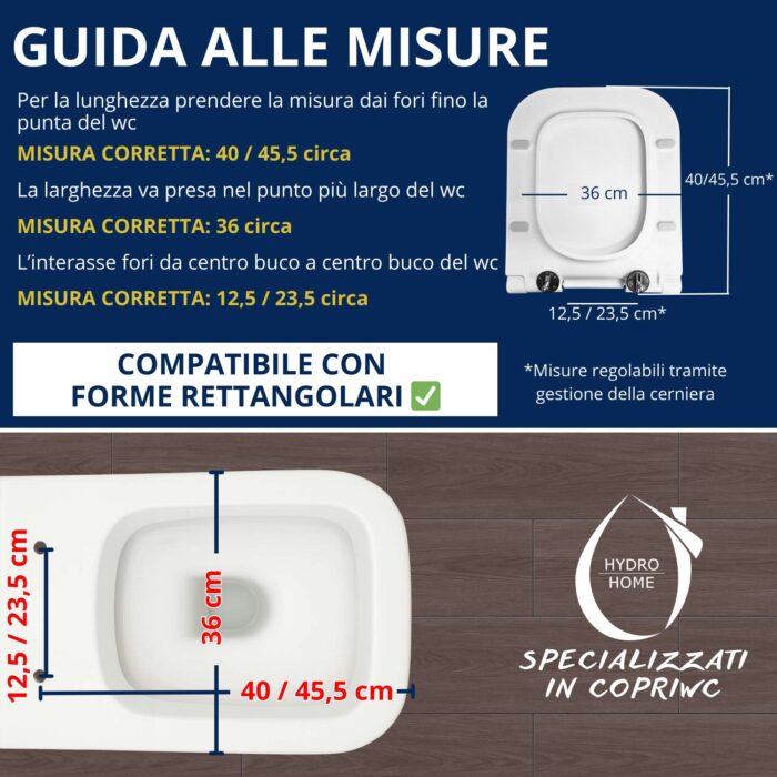 Copriwater Rettangolare SLIM Soft Close e Sgancio Rapido fissaggio dall'alto compatibile con vari modelli termoindurente bianco - immagine 5