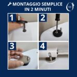 Copriwater Rettangolare SLIM Soft Close e Sgancio Rapido fissaggio dall'alto compatibile con vari modelli termoindurente bianco - immagine 6