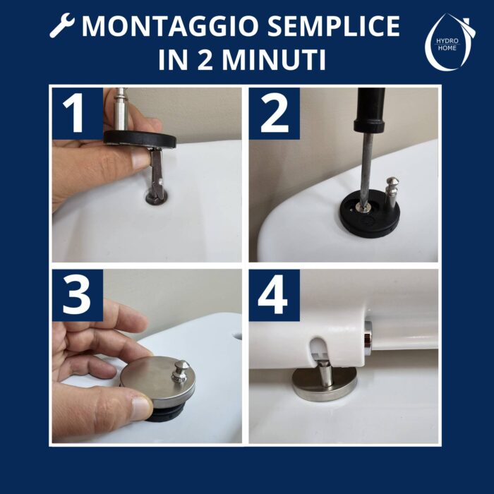Copriwater Rettangolare SLIM Soft Close e Sgancio Rapido fissaggio dall'alto compatibile con vari modelli termoindurente bianco - immagine 6