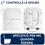 Copriwater Quadra Esedra SLIM Soft Close e Sgancio Rapido fissaggio dall'alto termoindurente bianco - immagine 2