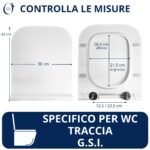 Copriwater Traccia G.S.I. SLIM Soft Close e Sgancio Rapido fissaggio dall'alto termoindurente bianco - immagine 2