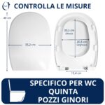 Copriwater Quinta Pozzi Ginori Soft Close e Sgancio Rapido termoindurente bianco come originale - immagine 2