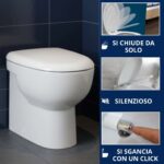Copriwater Quinta Pozzi Ginori Soft Close e Sgancio Rapido termoindurente bianco come originale - immagine 4