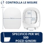 Copriwater Pozzi Ginori Serie 500 dedicato – Termoindurente bianco come originale - immagine 2