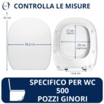 Copriwater Pozzi Ginori Serie 500 Soft Close – Termoindurente bianco con sgancio rapido come originale - immagine 2