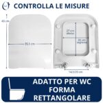 Copriwater Rettangolare HH313 fissaggio dall'alto compatibile con vari modelli termoindurente bianco - immagine 2