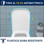 Copriwater Rettangolare HH313 fissaggio dall'alto compatibile con vari modelli termoindurente bianco - immagine 3