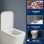 Copriwater Rettangolare HH313 fissaggio dall'alto compatibile con vari modelli termoindurente bianco - immagine 4