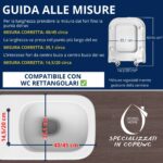 Copriwater Rettangolare HH313 fissaggio dall'alto compatibile con vari modelli termoindurente bianco - immagine 5