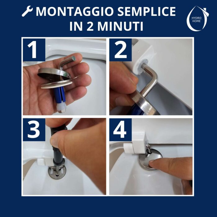 Copriwater Rettangolare HH313 fissaggio dall'alto compatibile con vari modelli termoindurente bianco - immagine 6