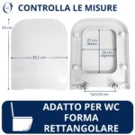 Copriwater Rettangolare HH313 fissaggio dall'alto Soft Close compatibile con vari modelli termoindurente bianco - immagine 2