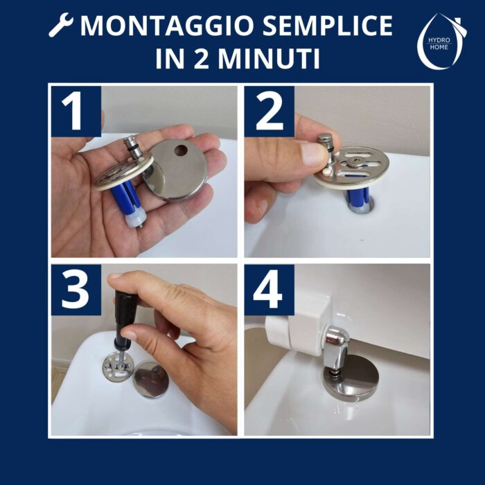Copriwater Rettangolare HH313 fissaggio dall'alto Soft Close compatibile con vari modelli termoindurente bianco - immagine 6